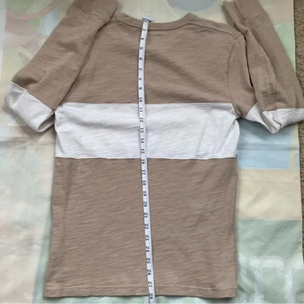 Abercrombie&Fitch Men’s Lightweight Sweater Sz S Tan White Colorblock
